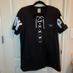 VS PINK Lace Up Sports Shirt L (4th of July)